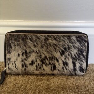 Myra Bag Black and White Fur Wallet